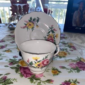 Royal Vale Bone China Floral Cup & Saucer
